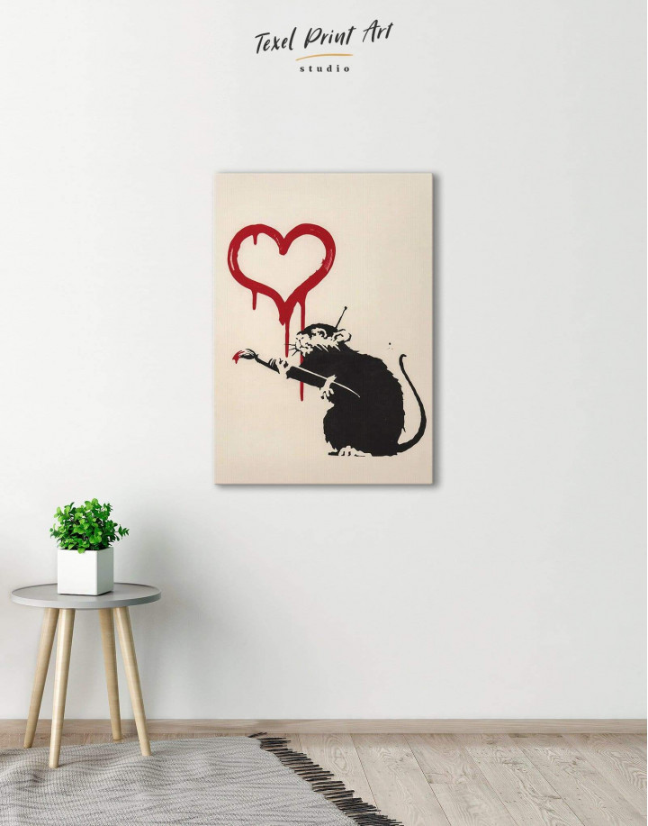 Love Rat by Banksy Canvas Wall Art Print | TexelPrintArt
