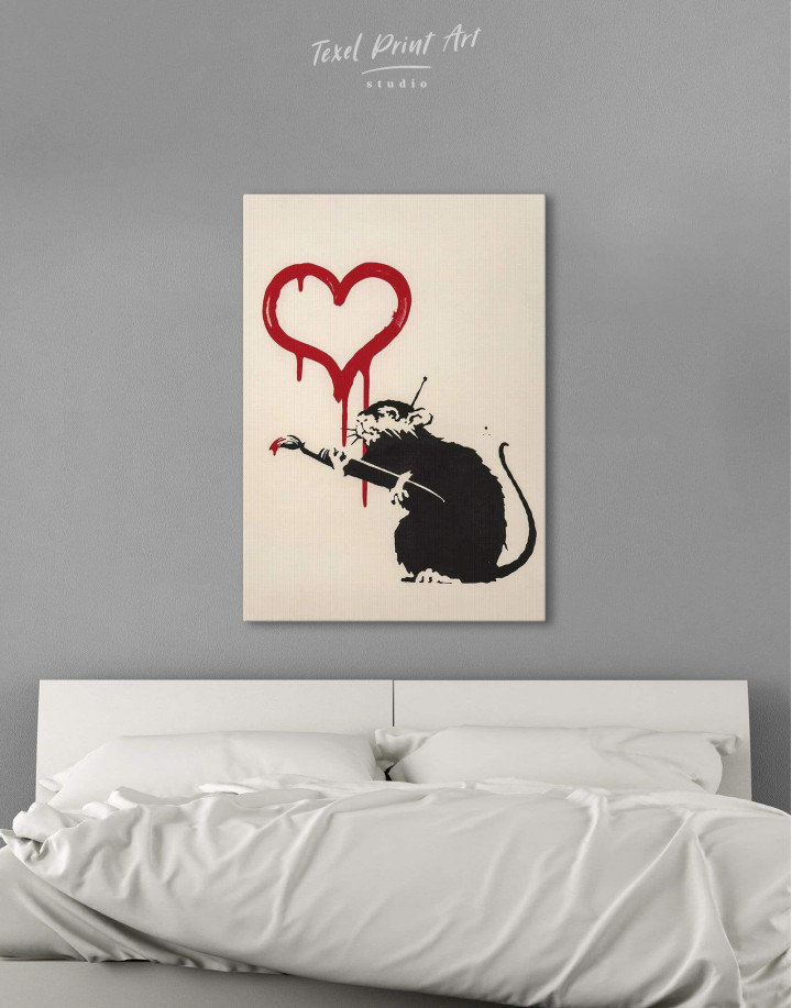 Love Rat by Banksy Canvas Wall Art Print | TexelPrintArt
