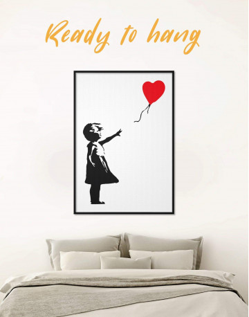 Framed Girl with Balloon by Banksy Canvas Wall Art