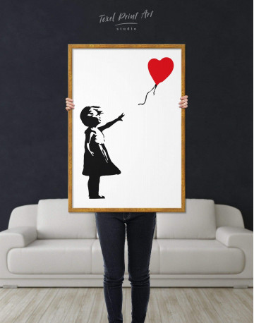 Framed Girl with Balloon by Banksy Canvas Wall Art - image 2