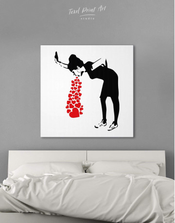 Girl Throwing Up Hearts Canvas Wall Art - image 4