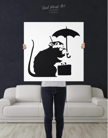 Umbrella Suitcase Rat Canvas Wall Art - image 2