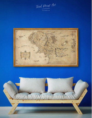 Framed Middle Earth Map Canvas Wall Art - image 5