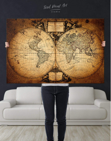 Vintage Old World Map Canvas Wall Art - image 4