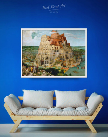 Framed The Tower of Babel by Bruegel Canvas Wall Art - image 1