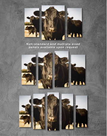 3 Panels Cows Animal Canvas Wall Art - image 2