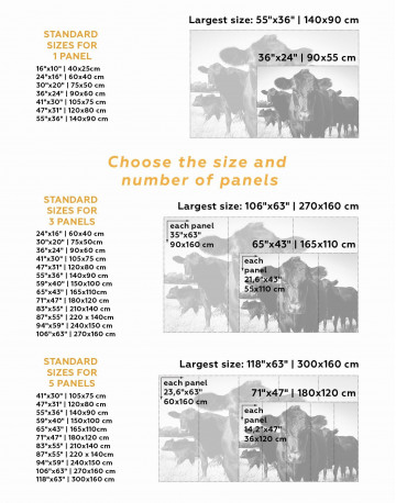 3 Panels Cows Animal Canvas Wall Art - image 3