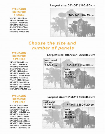 5 Panels Cows Animal Canvas Wall Art - image 3