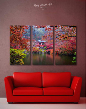 3 Pieces Japan Temple Canvas Wall Art