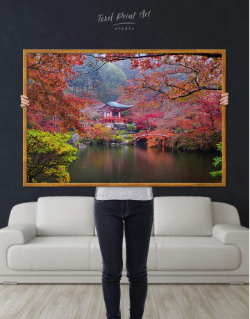 Framed Japan Temple Canvas Wall Art - image 2
