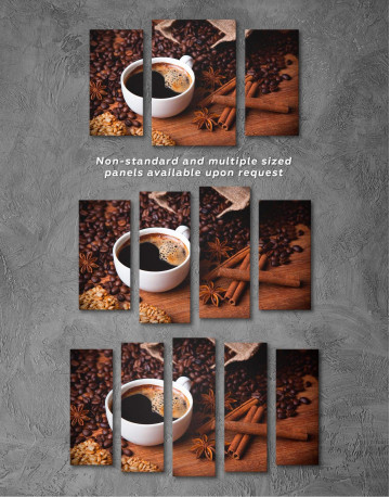 5 Panels Cup of Coffee Canvas Wall Art - image 3