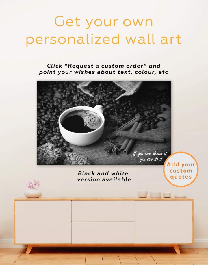 Cup Of Coffee Canvas Wall Art Texelprintart - Coffee Wall Art Canvas