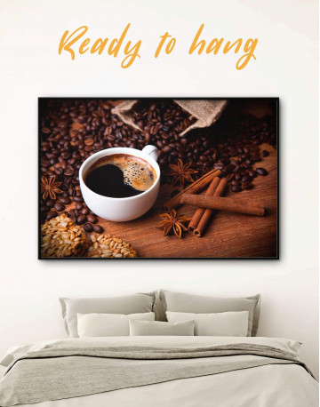 Framed Cup of Coffee Canvas Wall Art