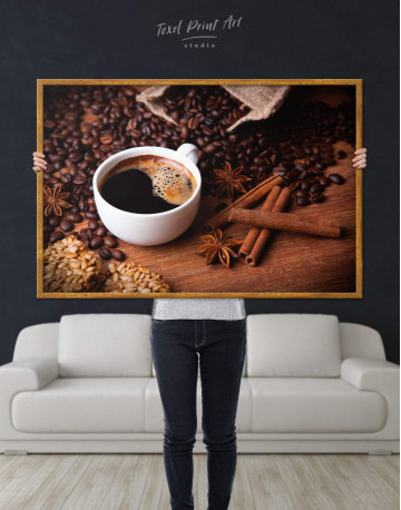Framed Cup of Coffee Canvas Wall Art - image 2