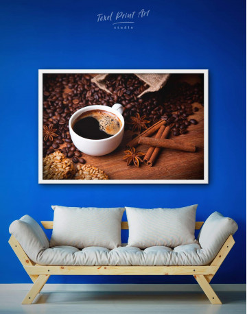 Framed Cup of Coffee Canvas Wall Art - image 1