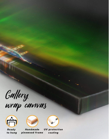 4 Panels Green Northern Lights Canvas Wall Art - image 1