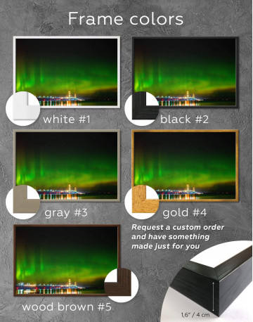 Framed Green Northern Lights Canvas Wall Art - image 3