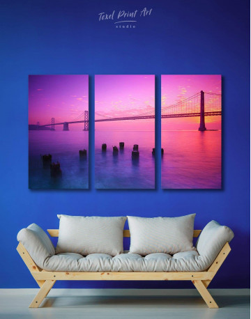 5 Panels San Francisco Bridge Canvas Wall Art