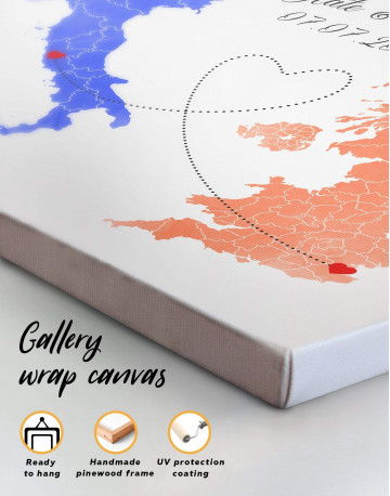 Long Distance Relationships Map Canvas Wall Art - image 1