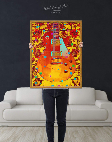 Framed Music Guitar Canvas Wall Art - image 2