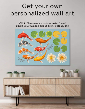 4 Panels Koi Fish Canvas Wall Art - image 3