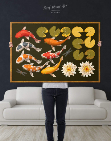 Framed Koi Fish Canvas Wall Art - image 4