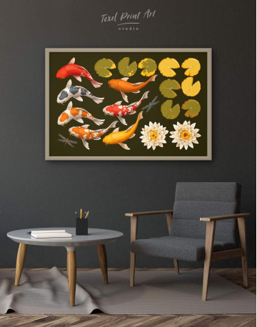 Framed Koi Fish Canvas Wall Art - image 5
