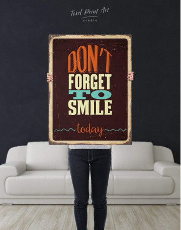 Don't Forget to Smile Today Retro Canvas Wall Art - image 2