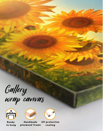 3 Panels Sunflowers Field Canvas Wall Art - image 1