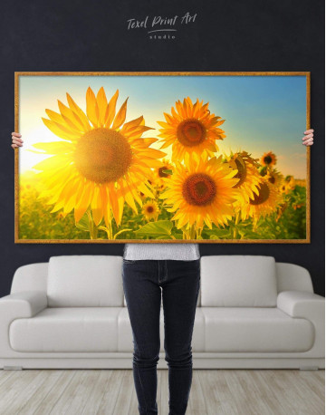 Framed Sunflowers Field Canvas Wall Art - image 3