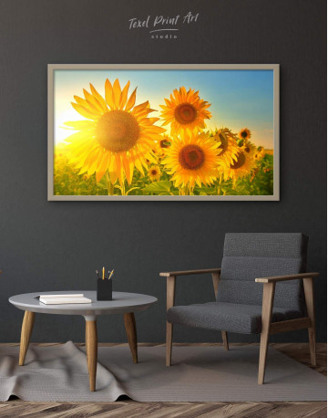 Framed Sunflowers Field Canvas Wall Art - image 4