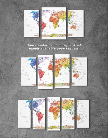 3 Pieces Watercolor Travel Map Canvas Wall Art - image 5