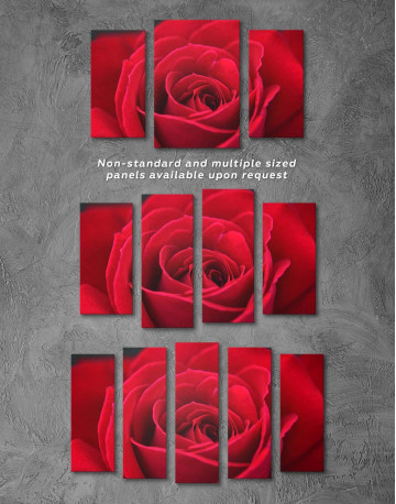 3 Panels Red Rose Canvas Wall Art - image 3