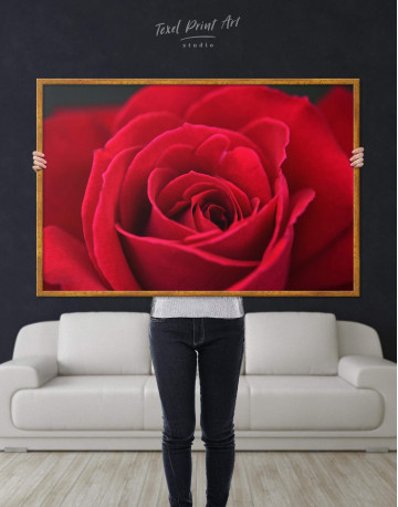 Framed Red Rose Canvas Wall Art - image 2
