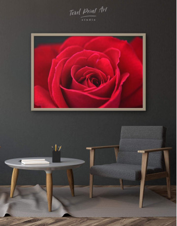 Framed Red Rose Canvas Wall Art - image 1