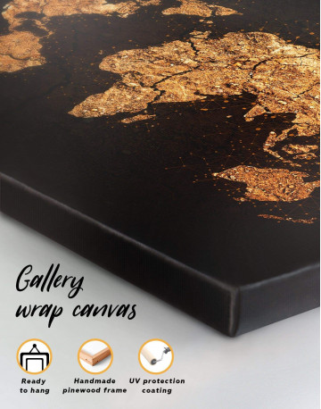 3 Panels Abstract Golden Map Canvas Wall Art - image 4