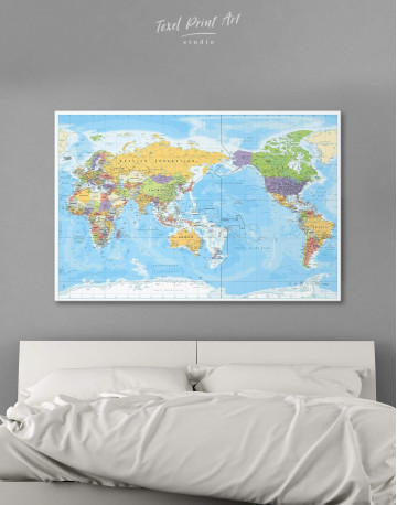 Detailed World Map Canvas Wall Art