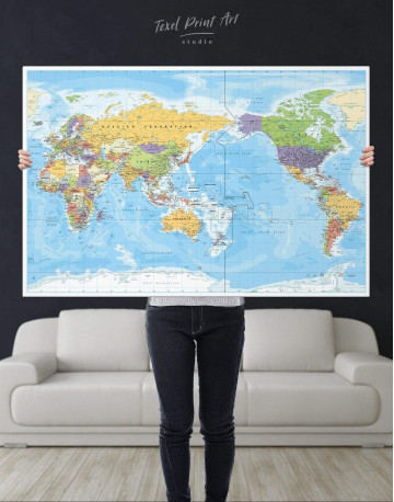 Detailed World Map Canvas Wall Art - image 5