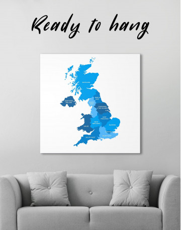 Map of Great Britain Canvas Wall Art