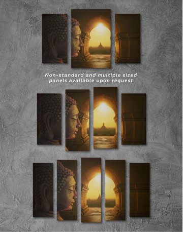 3 Panels Equanimity of Buddha Canvas Wall Art - image 3