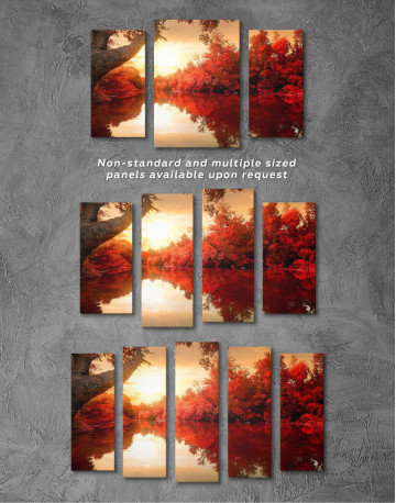 5 Panels Autumn Landscape Canvas Wall Art - image 3