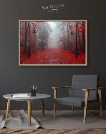 Framed Autumn Forest Canvas Wall Art - image 1