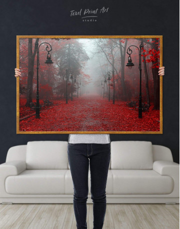 Framed Autumn Forest Canvas Wall Art - image 2