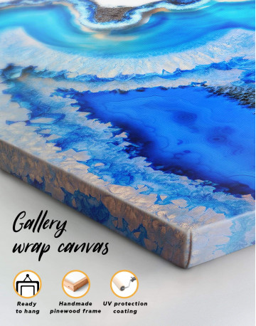3 Panels Deep Blue Geode Canvas Wall Art - image 1