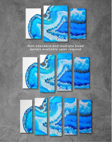 3 Panels Deep Blue Geode Canvas Wall Art - image 3