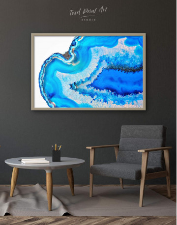 Framed Deep Blue Geode Canvas Wall Art - image 5