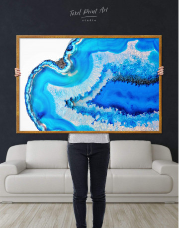 Framed Deep Blue Geode Canvas Wall Art - image 4