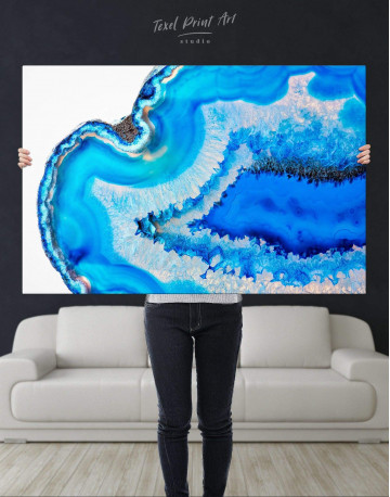 Deep Blue Geode Canvas Wall Art - image 4