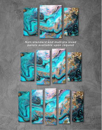 4 Panels Marble Geode Canvas Wall Art - image 3
