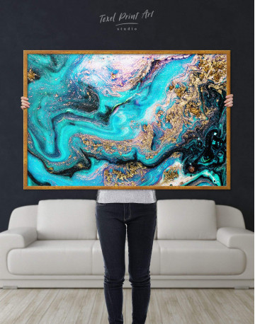 Framed Marble Geode Canvas Wall Art - image 2